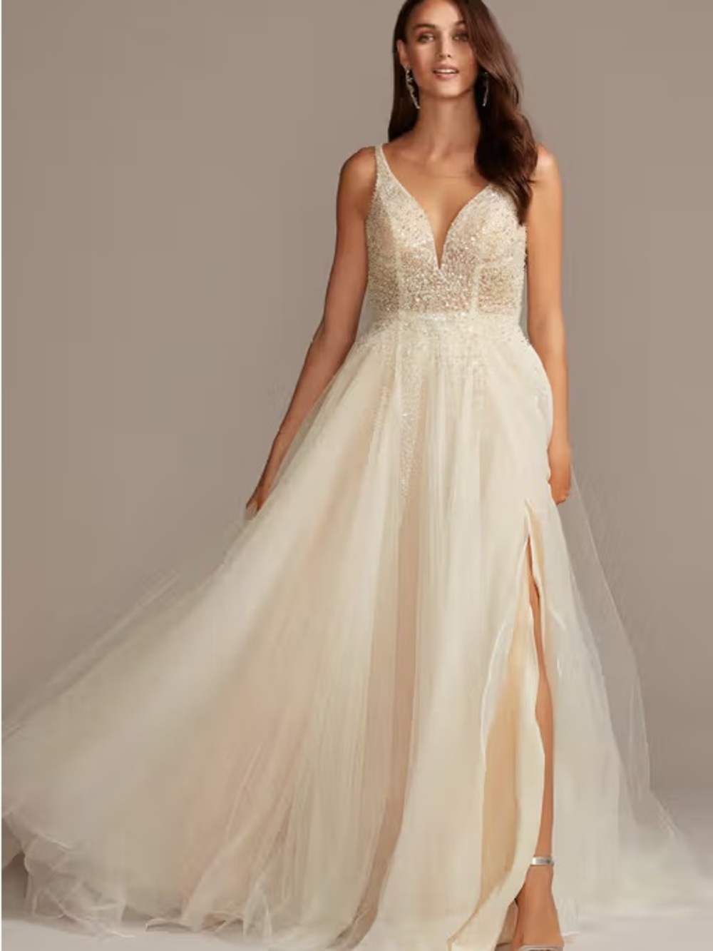 David's Bridal Galina Signature SWG837 Dress & Veil Size 14 | Bustled/Cleaned